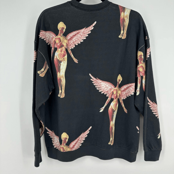 R13 Nirvana Printed Cotton Sweatshirt Unisex Size XS Oversized Angel Graphic NWT - Picture 7 of 12